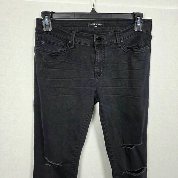 Dear John Black Distressed Skinny Jeans Women’s 30 - Picture 2 of 8